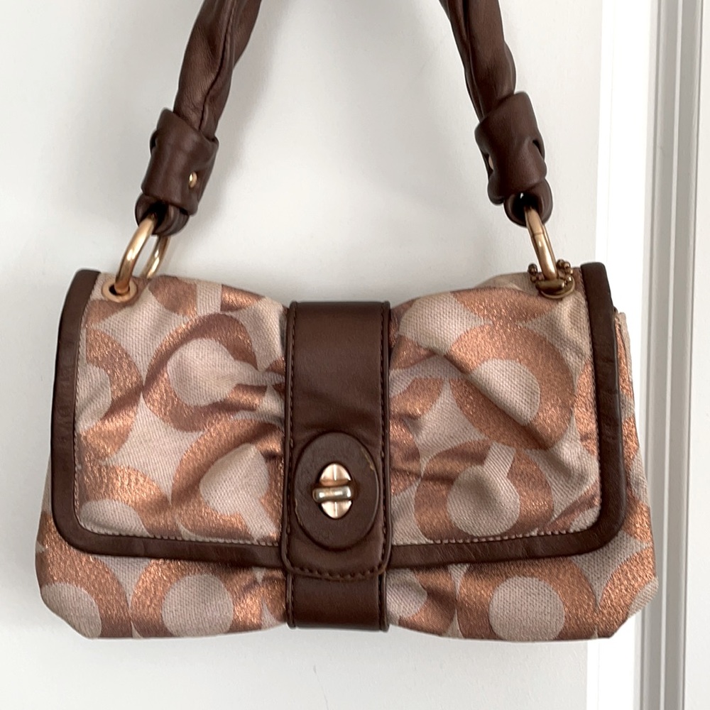 Coach Metallic Rose Gold Shoulder Bag